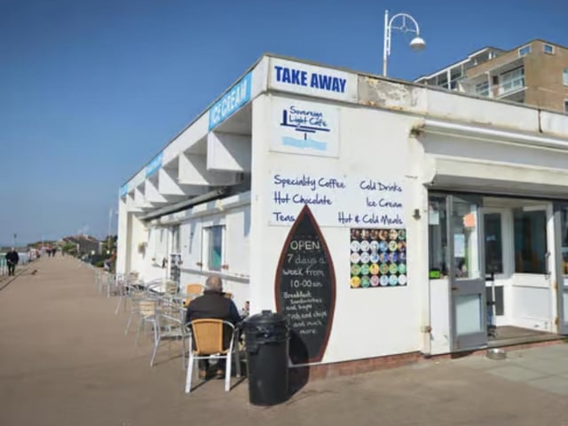 The Sovereign Light Cafe, which is close to the beach hut