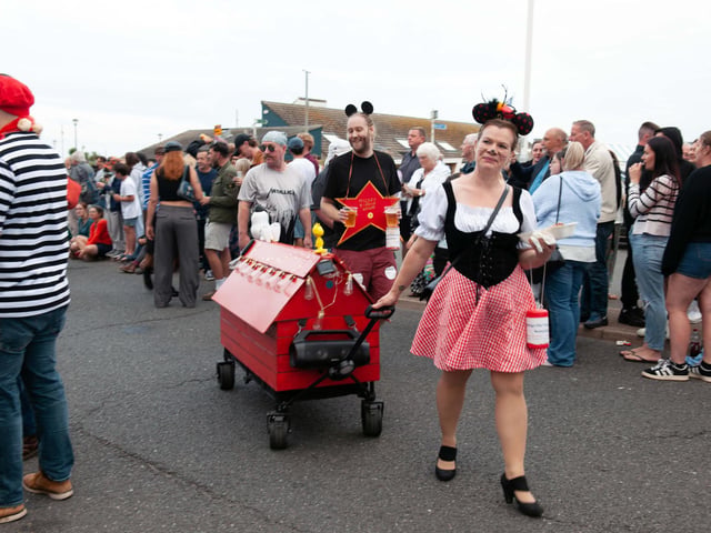 Hastings Old Town Carnival Week 2025: Pram Race. Pic by Frank Copper.