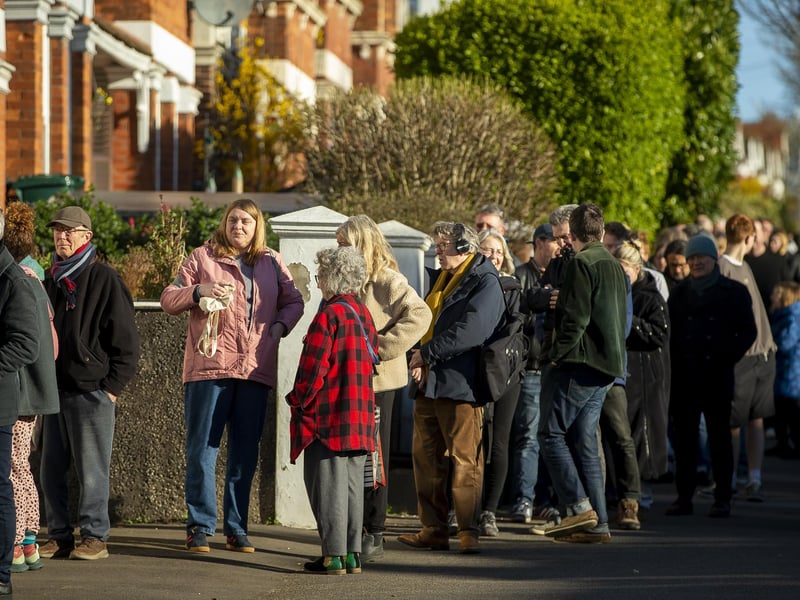 Ravens Bakery in Brighton was the place to be for dozens of hungry people on Good Friday, as people queued from 6am to get a taste of the famous hot cross buns