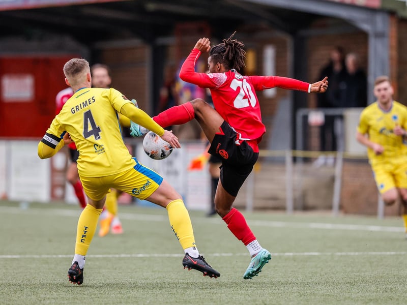 Action from Eastbourne Borough v Taunton Town at Priory Lane in National League South