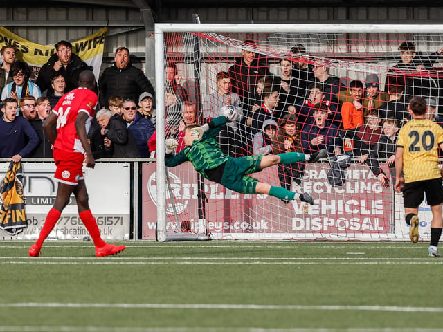 Action from Eastbourne Borough's 5-1 home loss to Maidstone in the National League South
