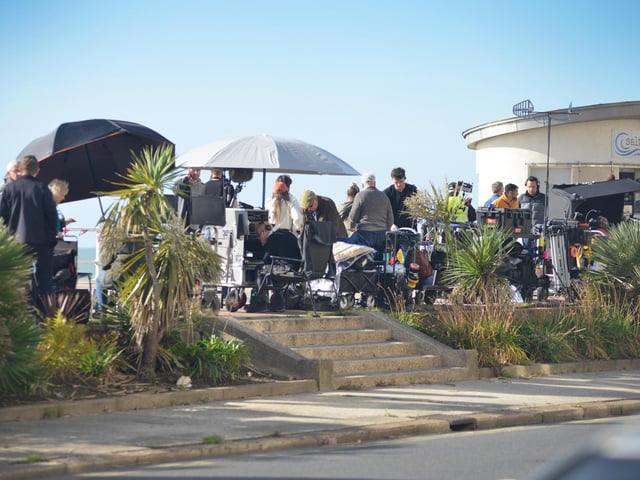 Filming on St Leonards seafront on October 6 2022.