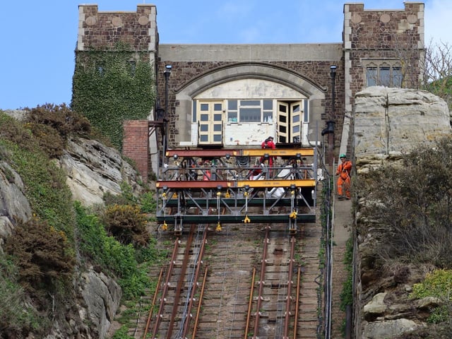 Work being carried out on the East Hill Lift