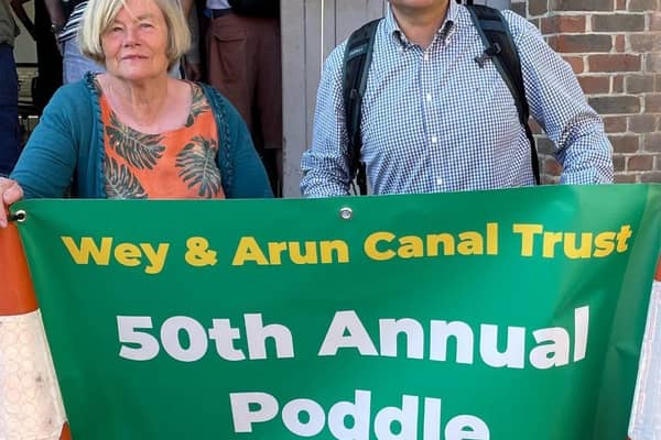 Andrew with Margaret Darvill, Vice Chairman of Wey and Arundel Canal Trust.
