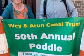 Andrew with Margaret Darvill, Vice Chairman of Wey and Arundel Canal Trust.