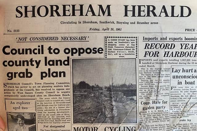 A Shoreham Herald dated Friday, August 28, 1961, was included in the time capsule