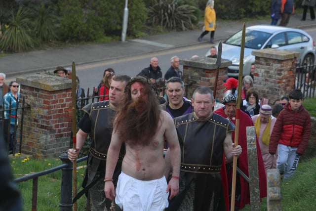 Stations of the Cross in Hastings Old Town on Good Friday. Photo by Roberts Photographic.
