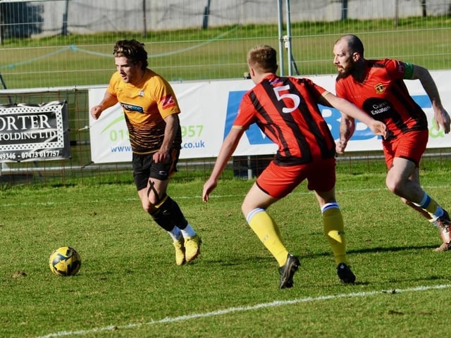 Action from Littlehampton Town's 1-1 draw with Sittingbourne at The Sportsfield in the Isthmian south east division