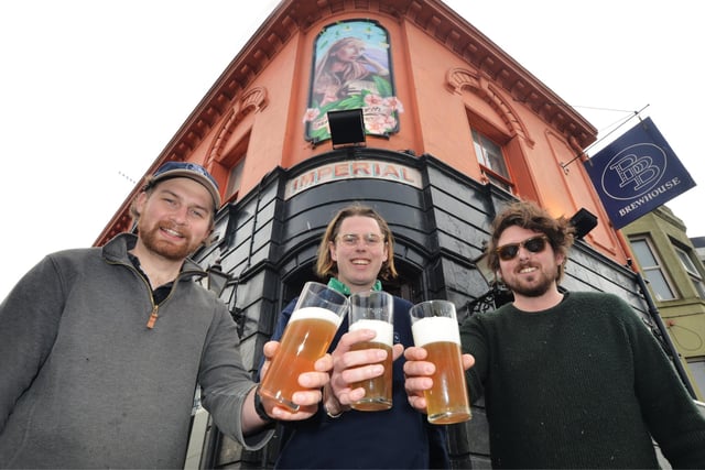 Brewing Brothers at Imperial, Hastings.

Three of the Brewing Brothers are pictured: L-R Billy Eriksson, Ned and Charlie Braxton.
