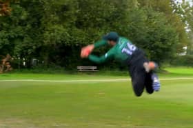Tom Blandford took a sensational catch for Three Bridges Cricket Club against Bognor on Saturday in the Sussex Cricket League Premier Division. Picture: TBCC