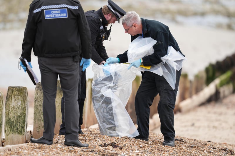 Sussex Police said officers were called to Goring-by-Sea this morning (Monday, October 23) ‘following reports of suspected drugs washing up on the beach’.