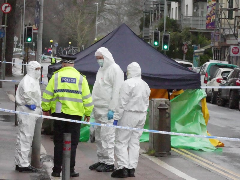 Police officers, the fire service and a forensic blackout tent were spotted at incident in Brighton on Sunday, March 10