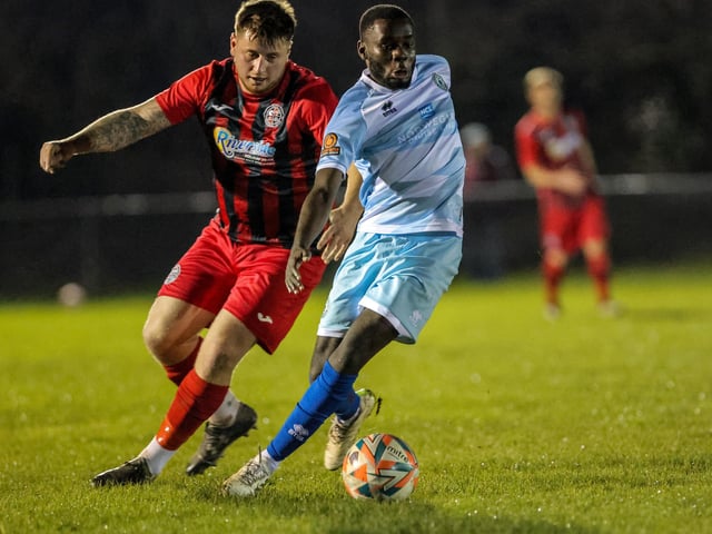 Action from Eastbourne Borough's 2-1 win at Wick in the Sussex Senior Cup