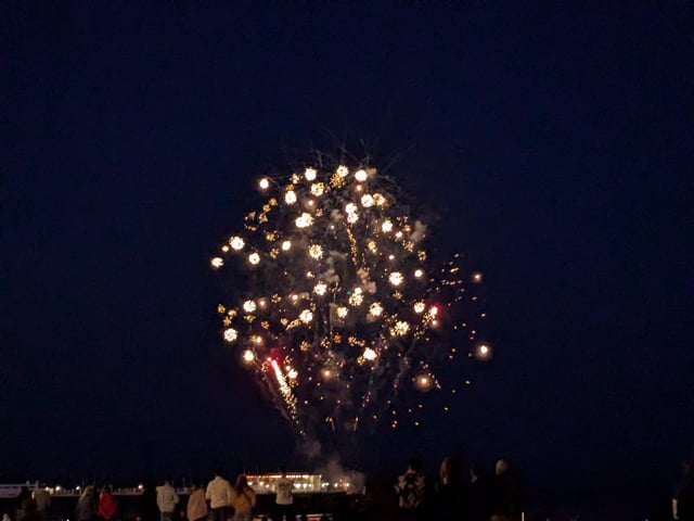 Worthing Lions Festival fireworks were launched from the end of Worthing Pier on July 27, 2024, to a crowd of hundreds on the beach and promenade