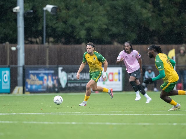 Horsham FC edged out Walton & Hersham 1-0 on a wet and windy afternoon at the Fusion Aviation Community Stadium