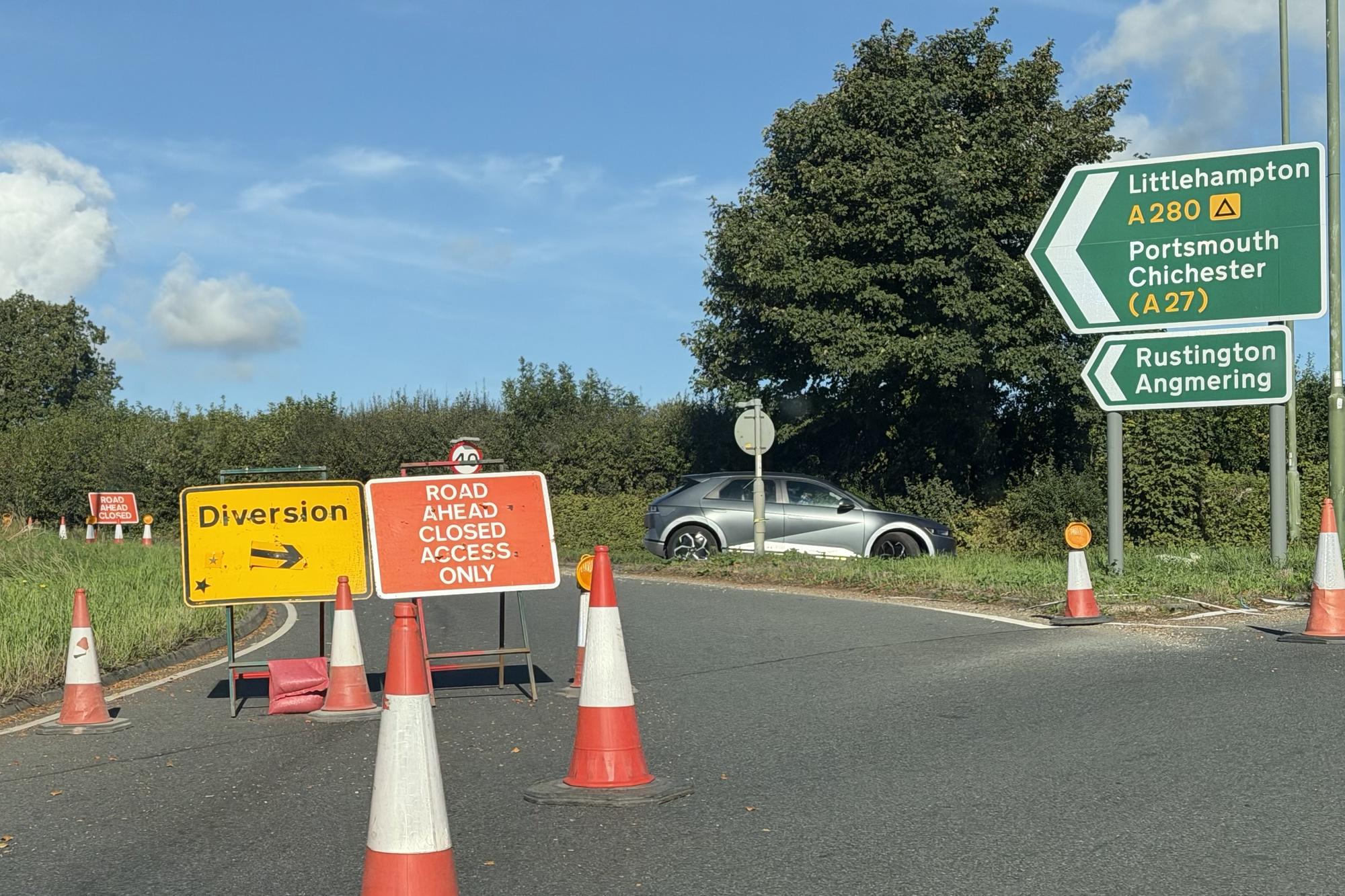 A280 Long Furlong remains closed after water main bursts; collision ...