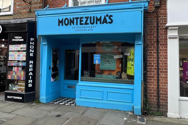 Montezuma’s chocolate shop on 29 East St, Chichester PO19 1HS.