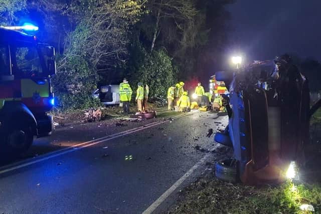 The scene of the collision. Picture: Sussex Police
