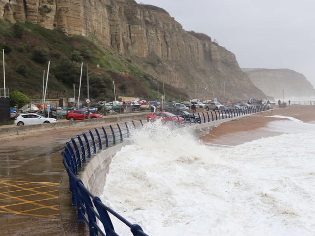 Rough sea at Hastings on New Year's Day