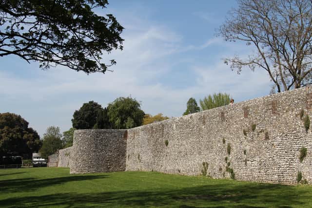 The city walls, including a bastion, as they are seen today