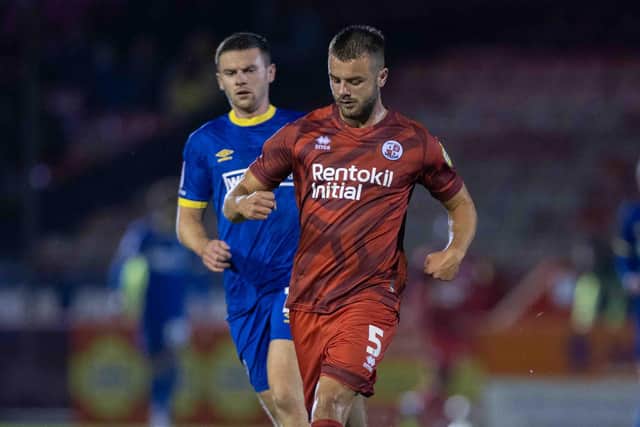 Charlie Barker played in midfield and defence and took the captain's armband in the defeat at Lincoln | Picture: Eva Gilbert