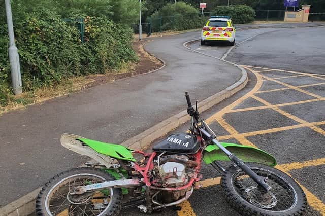 A Hastings Police spokesperson said: “After reports from local residents about youngsters riding dirt bikes on a playing field behind St Leonards Academy, a motorcycle has been seized after the youngster fled the scene."