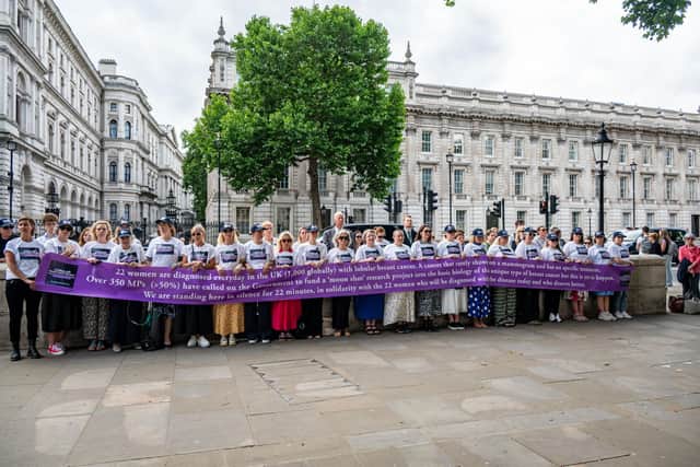 Lobular Moon Shot Project campaigners outside Downing Street