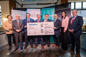 Andrew Gibbons, WestJet vice-president of external affairs, stands alongside key community stakeholders. Picture courtesy of CNW Group/WESTJET, an Alberta Partnership