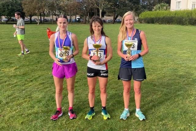 The first three women home in the Worthing Seafront 10k | Contributed picture