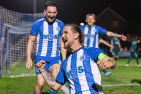Celebration after Haywards Heath go 1-0 up v Brighton U21s | James Gething