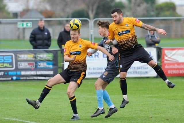 Littlehampton Town in action at home to Three Bridges - and they return to action at Sevenoaks this weekend | Picture: Stephen Goodger