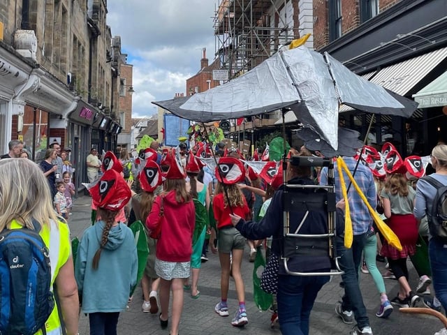 Natural World themed children's parade. Heron Way