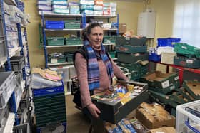 Sarah Adams, Operations Manager at Chichester District Foodbank at our centre at 21 Orchard Street, Chichester.