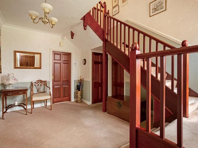 The grand entrance hall sets the tone for the rest of the property.