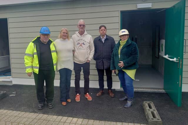 Town councillors and Town Clerk John Harrison (2nd from right), at the new facility.
