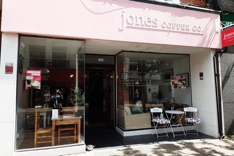 Jones Coffee Co. has a lovely, relaxed feel and is a great place to take a break with a cup of something hot