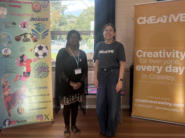 Children and adults came together in Crawley to discover the powerful rhythms of Parai, a traditional Tamil drumming art form, at a community workshop organised by Aurvi Collective
