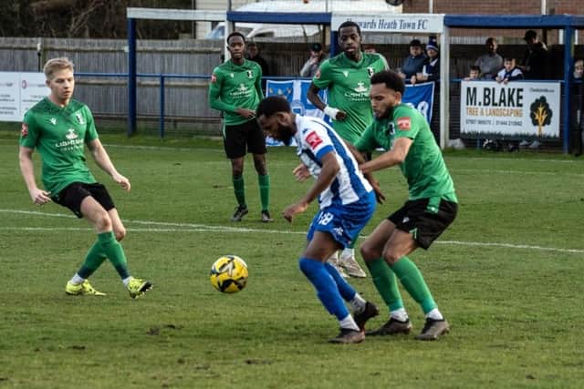 Haywards Heath Town in recent action v Cray Valley | Picture: Ray Turner