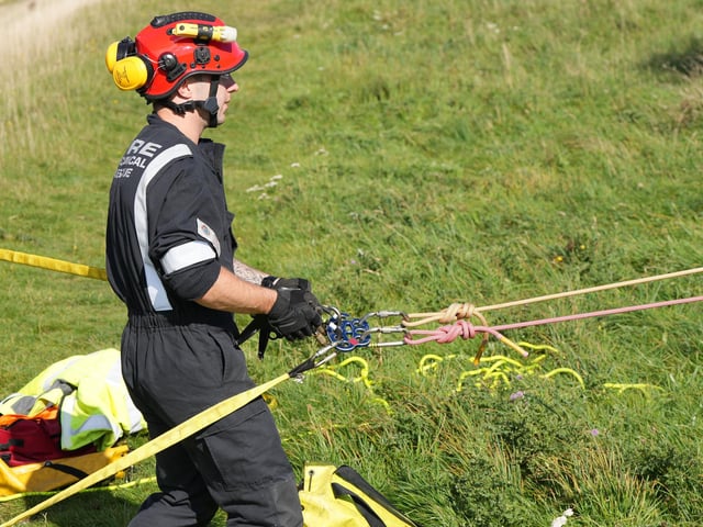 The rescue at Devil's Dyke. Photo: Eddie Mitchell