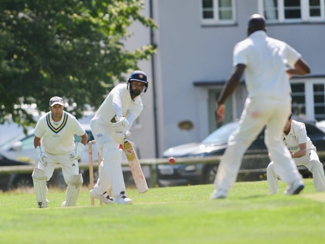 Action between Broadwater CC and Goring CC in Division 4 West of the Sussex Cricket League