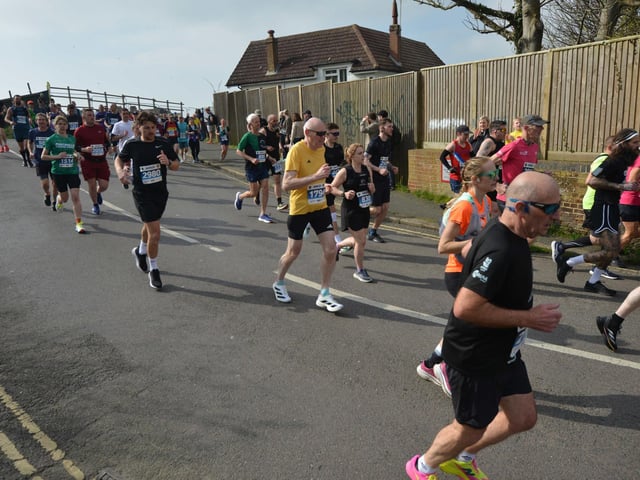 Action in the 2026 Hastings Half Marathon