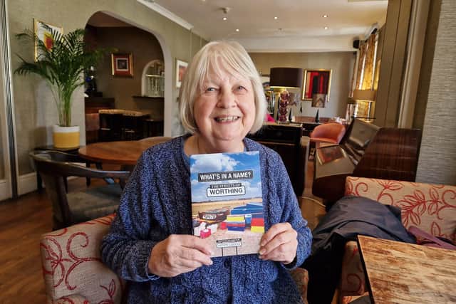 Wendy Greene with her new book, What's In a Name? The Streets of Worthing