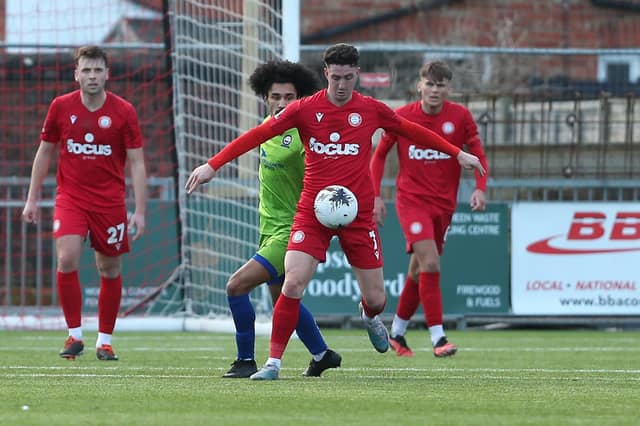 Action from Worthing v Braintree in National League South
