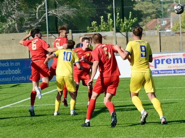 Lancing beat Newhaven 3-1 at Culver Road. Photographer Stephen Goodger caught the action