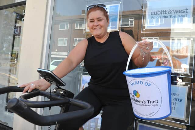 Rebecca Harrison-James, office manager at Cubitt and West Office in South Road, helped raise money for The Children's Trust
