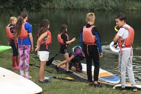 The youngsters enjoying water sports at Southwater Country Park