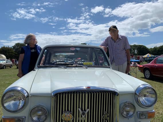 Anne Davis and Gordon Davis with their Vanden Plas Princess