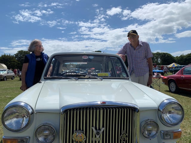 Anne Davis and Gordon Davis with their Vanden Plas Princess