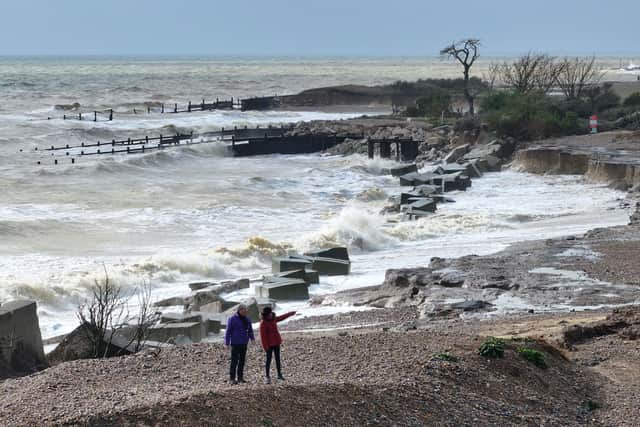 The sea wall collapsed last weekend. Photo: Eddie Mitchell.