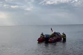 Two people were rescued by volunteers from Eastbourne’s RNLI at the weekend after they were cut off by the tide at Beachy Head. Picture: Eastbourne RNLI